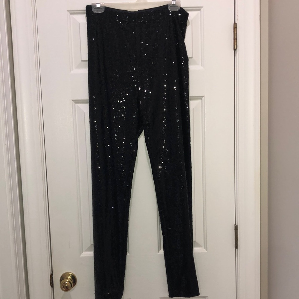 Black sequin pants